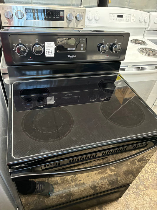 Whirlpool electric range black 4 burners 30”