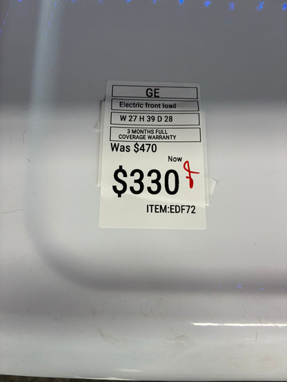 GE electric dryer 27” large capacity white