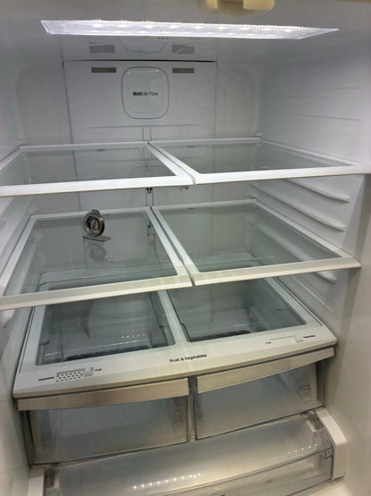 LG French door refrigerator stainless steel 30” ice maker water dispenser show case