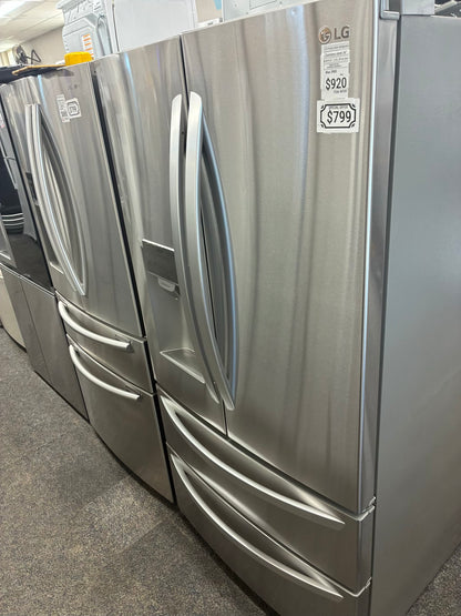 LG French four door refrigerator stainless steel 36” ice maker water dispenser