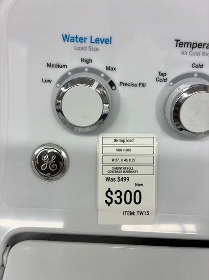 GE top load washer  large capacity side x side 27”