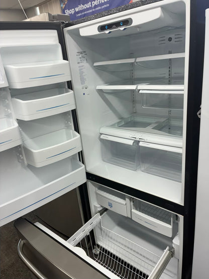 GE bottom freezer refrigerator stainless steel 30”