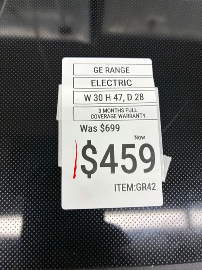 GE electric slide in range stainless steel 30”