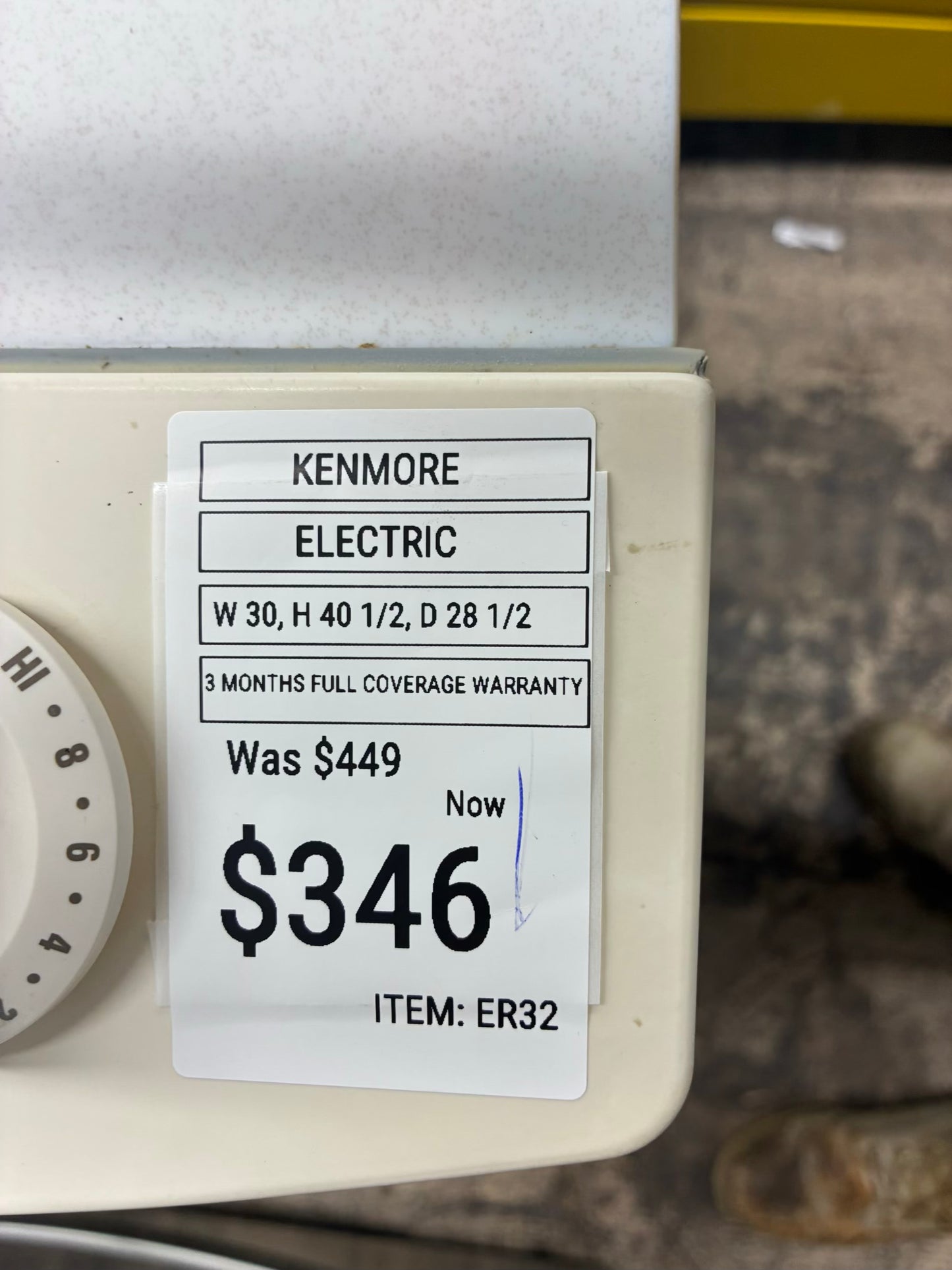 Kenmore electric white  range 4 burner 30 inch slide in