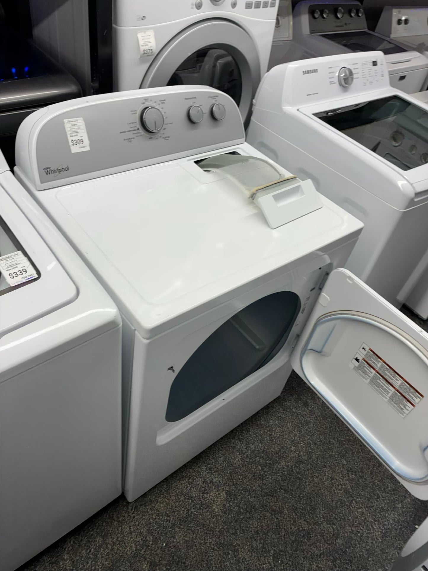 Whirlpool electric dryer 27” large capacity