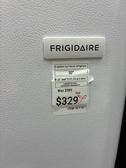 Frigidaire top freezer refrigerator black 30”