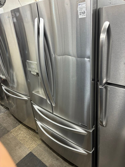 LGFrench four door refrigerator stainless steel 36” ice maker water dispenser