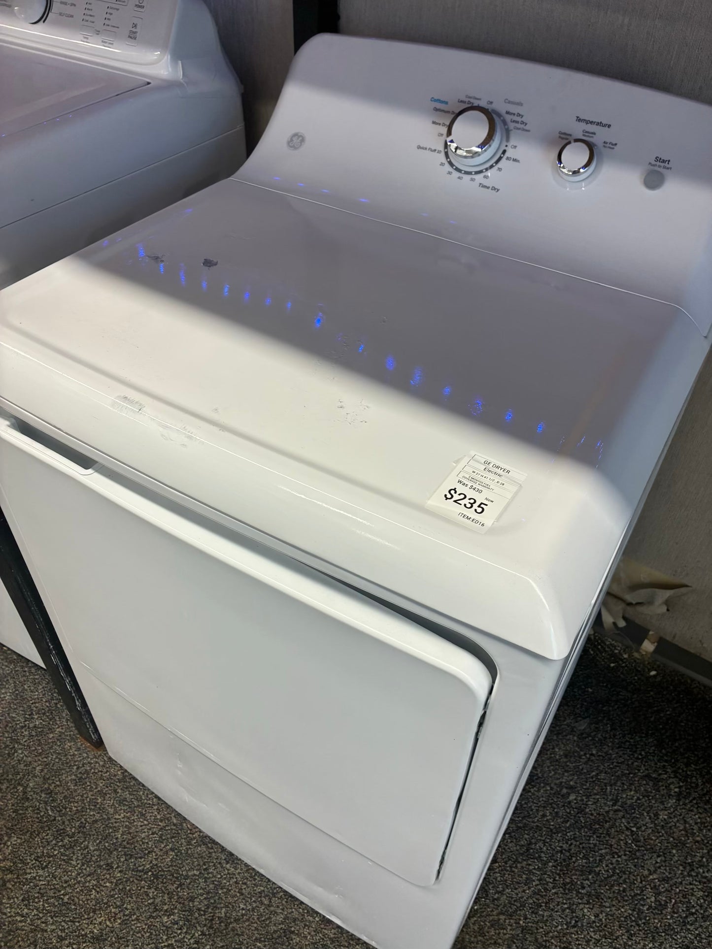 GE electric dryer 27” large capacity