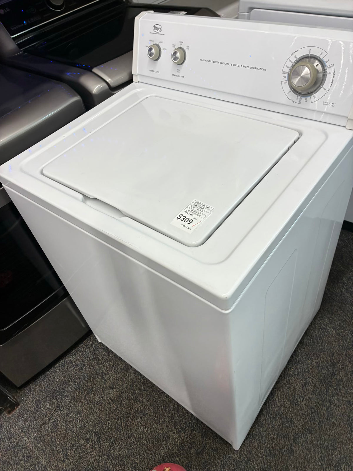 ROPER top load washer 27” large capacity
