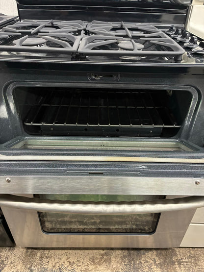 Kenmore Elite gas range stainless steel color 5 burner 30” double oven
