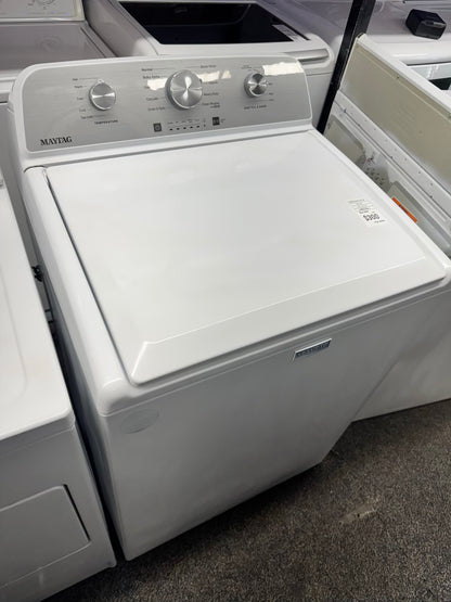 Maytag top load washer deep fill & rinse white 27” whit agitator stainless steel drum