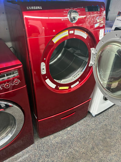 Samsung gas dryer 27” large capacity red with pedestal