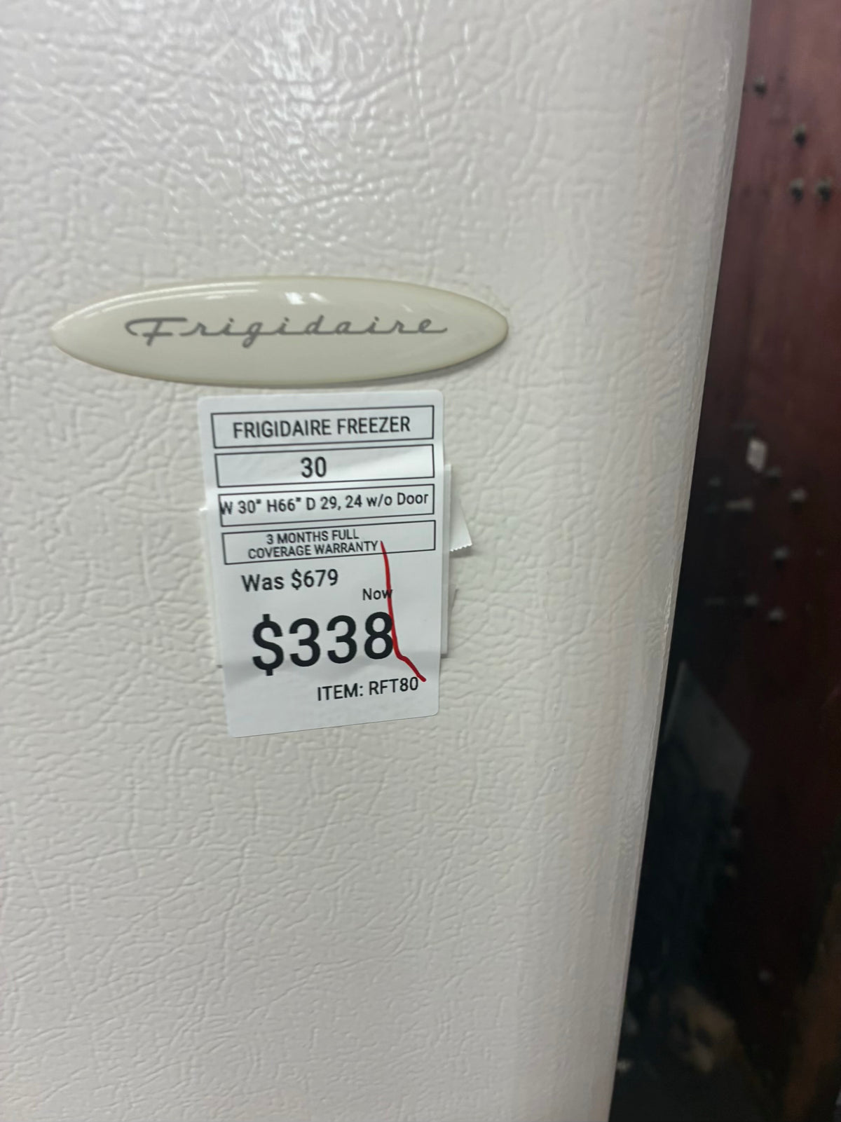 Frigidaire top freezer refrigerator  30”