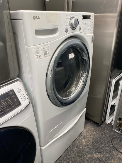 . ITEM #ED53F LG electric dryer large capacity front load w/ pedestal 27”