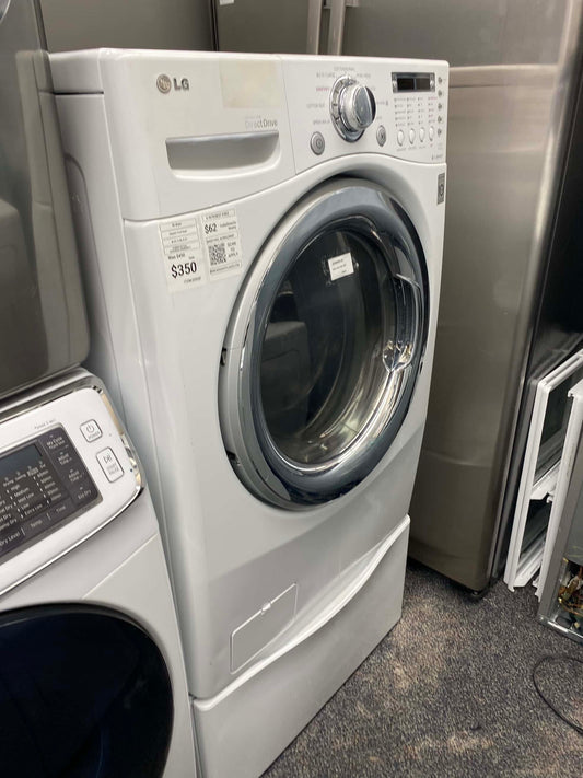 . ITEM #ED53F LG electric dryer large capacity front load w/ pedestal 27”