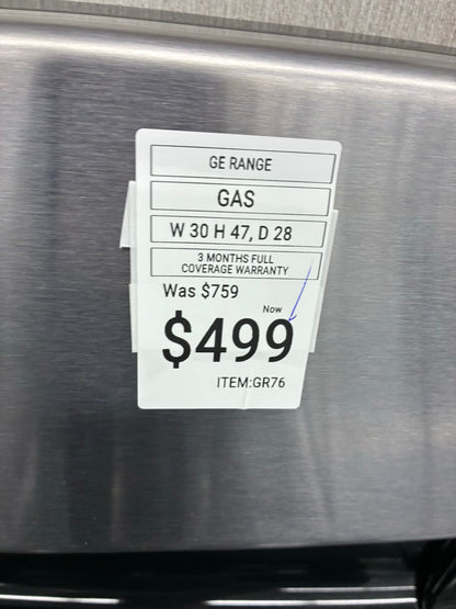GE Gas Range stainless steel 5 Burners 30”