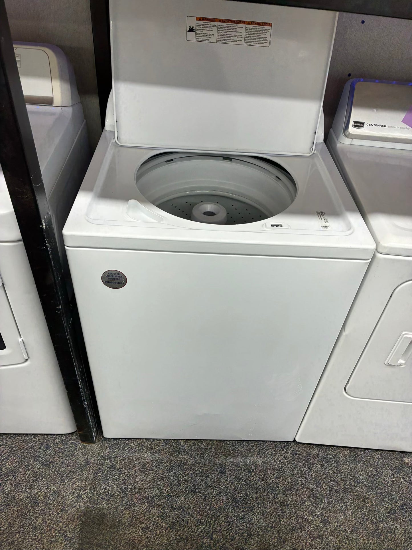 Whirlpool top load washer  large capacity side x side 27”