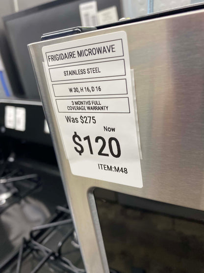ITEM #M48 Frigidaire Microwave stainless steel over the range 30”