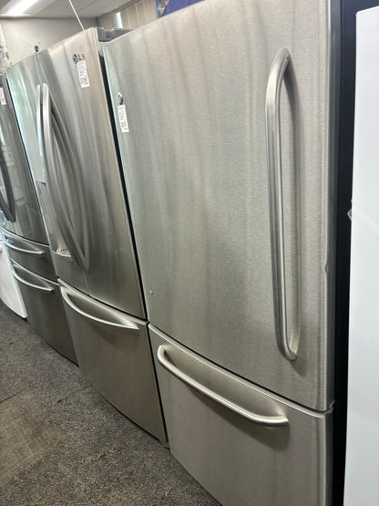 GE bottom freezer refrigerator stainless steel 30”