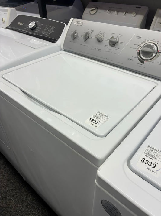 Whirlpool top load large capacity white 27”