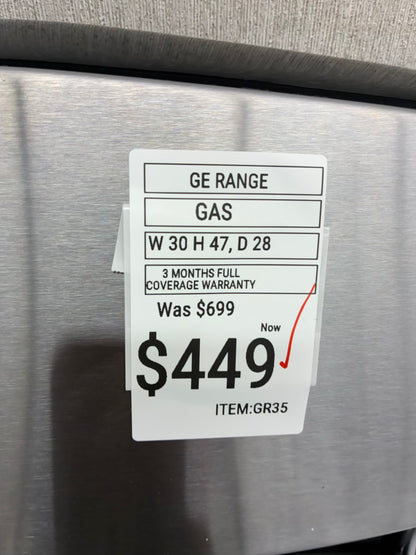 GE Gas Range Stainless Steel 4 Burners 30”