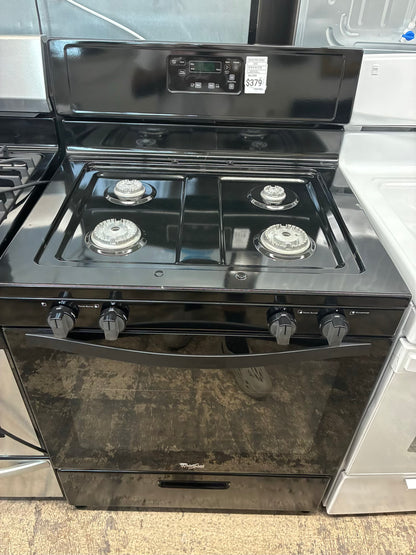Whirlpool Gas Range black 4 Burners 30”