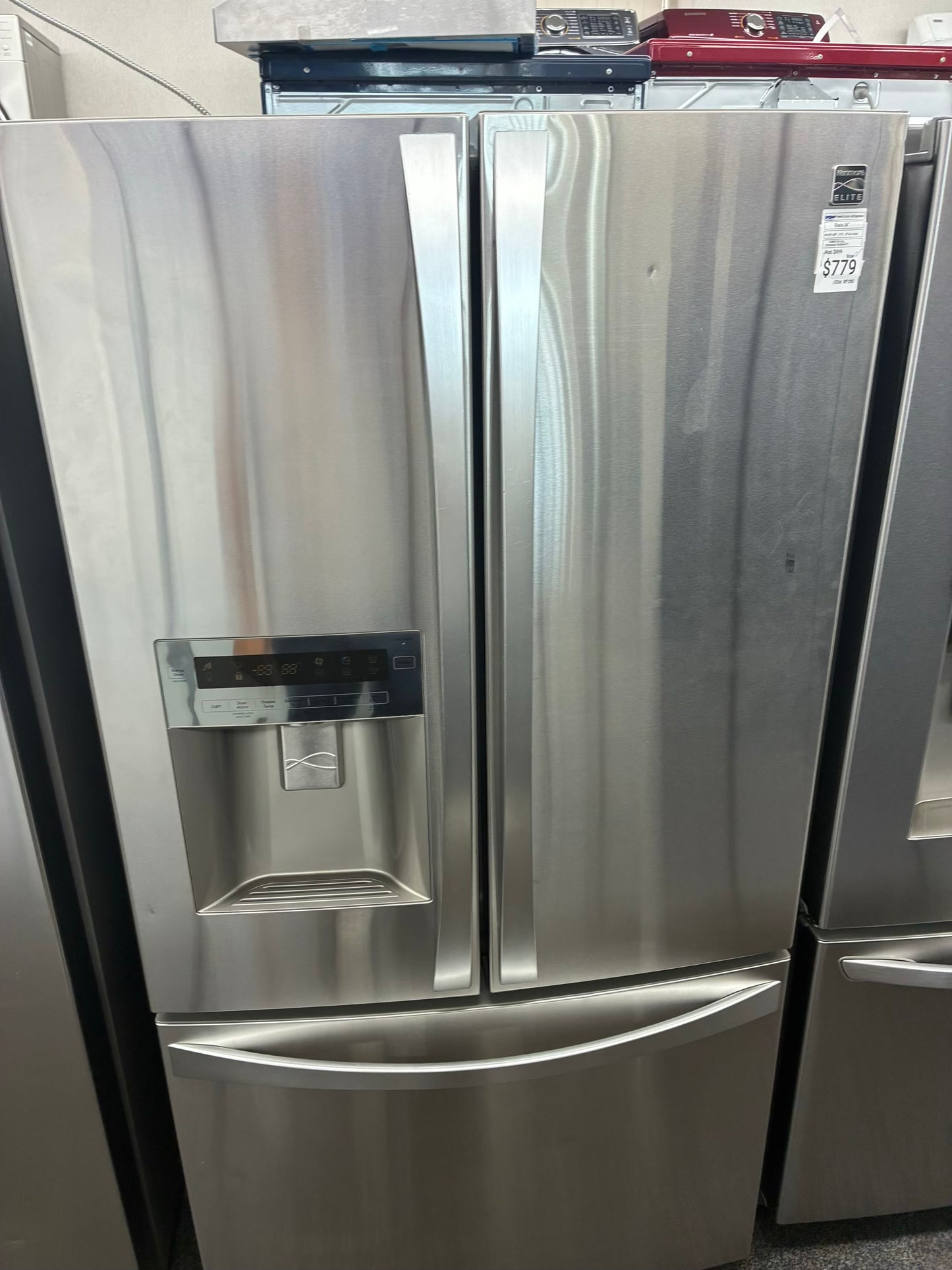 Kenmore French door refrigerator stainless steel 36” ice maker water dispenser