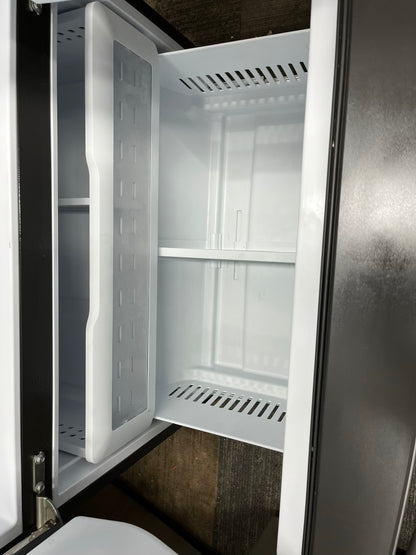 ^ #RF47W GE french door refrigerator slate stainless steel w/ ice and water dispenser inside 33” in