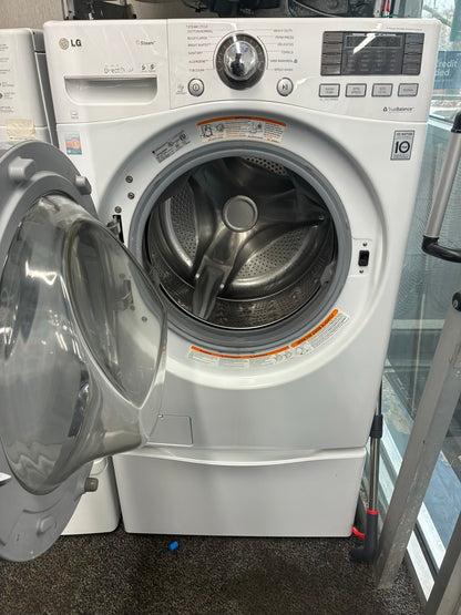 LG WASHER N DRYER FRONT LOAD ELECTRIC 27” WHITE WITH PEDESTAL