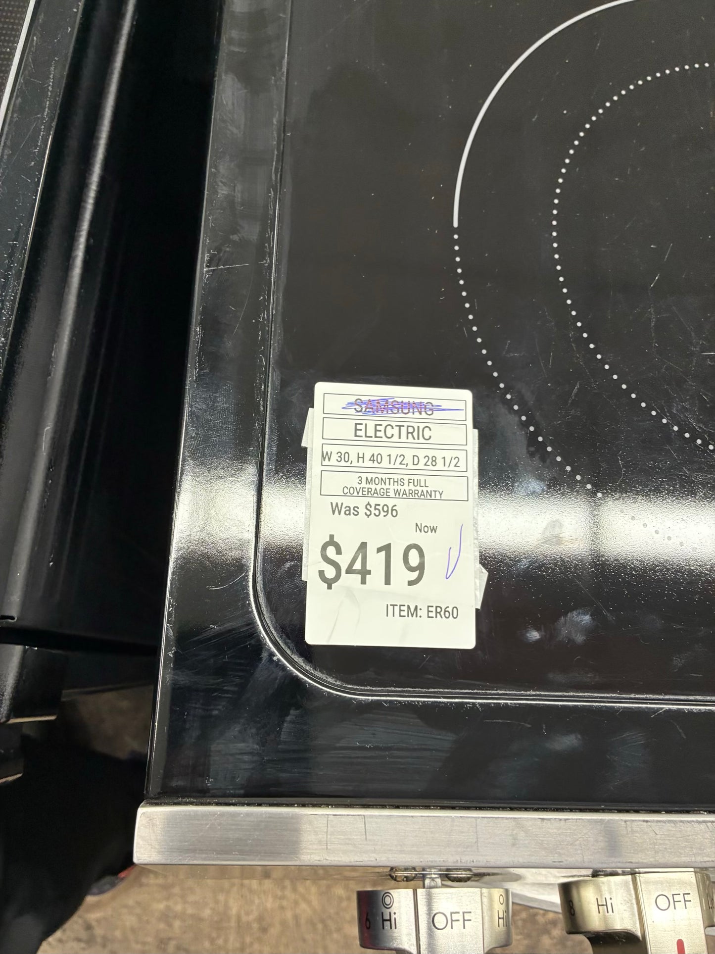 Frigidaire electric range black 5 burners 30”