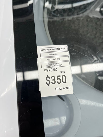 ^ ITEM #W84S Samsung  top load washer  & Brand New electric dryer 220v large capacity side x side 27”