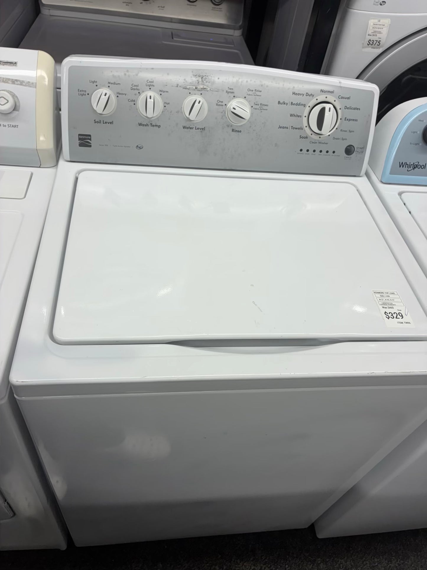Kenmore top load large capacity white 27”