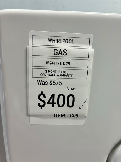 whirlpool laundry center  washer and dryer set gas stackable 24”