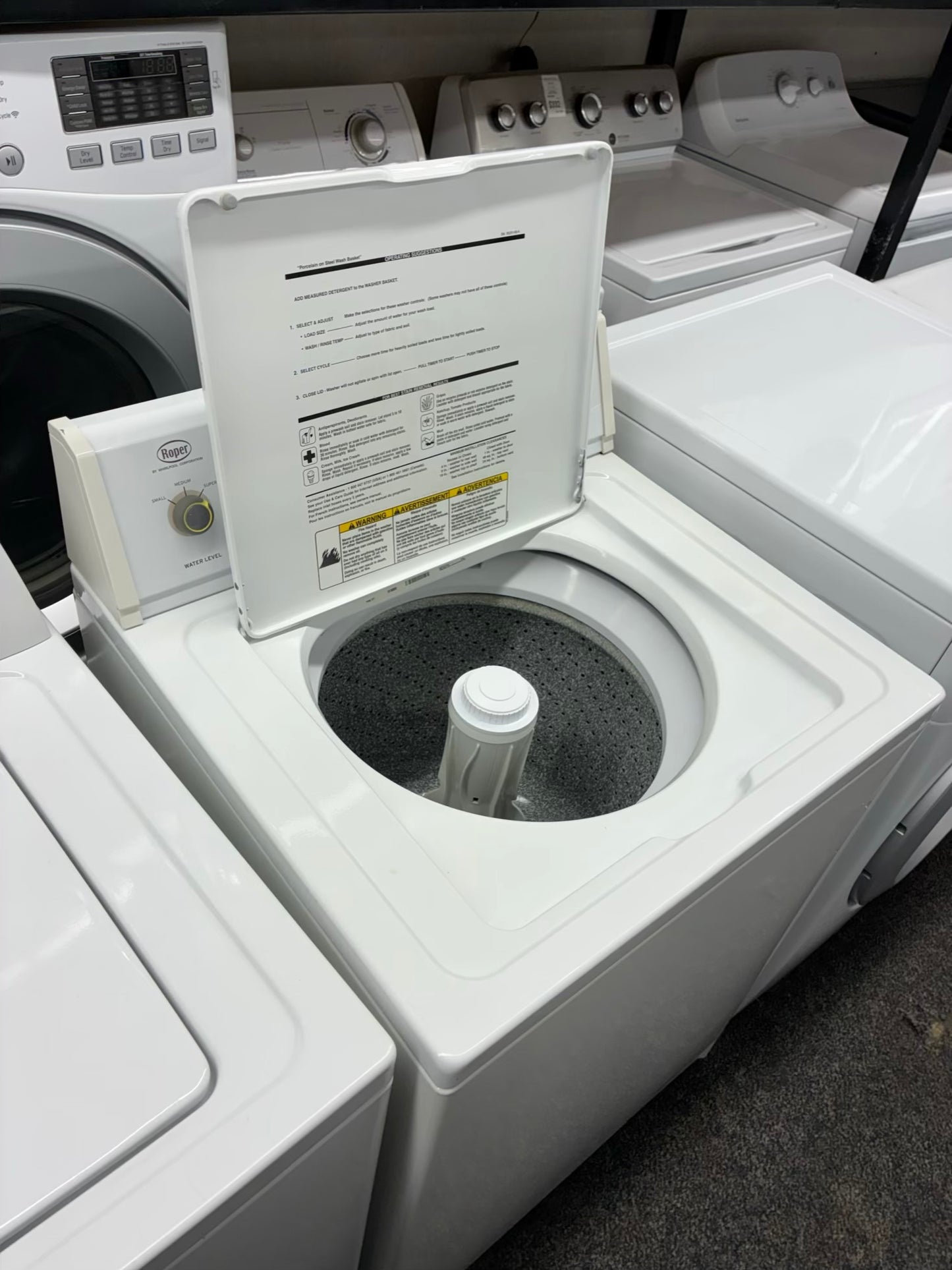 ROPER top load washer  large capacity side x side 27”