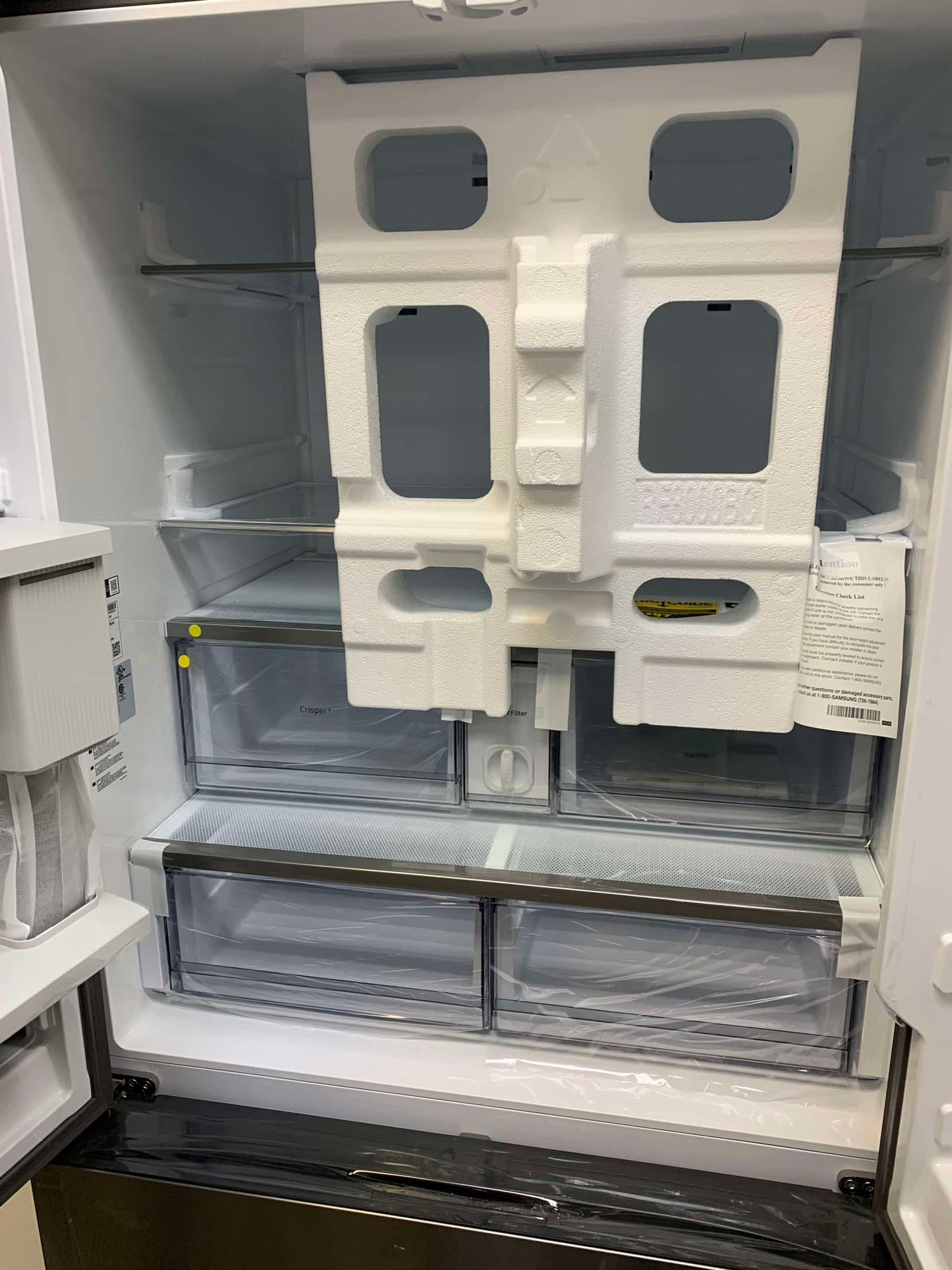 Item : #RF1076 Samsung Bespoke Open Box 30 cu. ft. 3-Door French Door Smart Refrigerator with Beverage Center in Stainless Steel, Standard 36” Depth RF789 - ST2