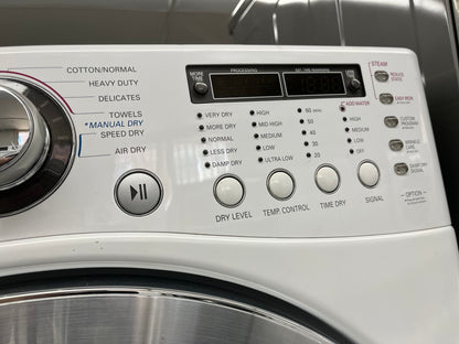 ^ ITEM #WD93D LG  front load electric washer and dryer 220v  stackable large capacity stainless steel drum 27 in D