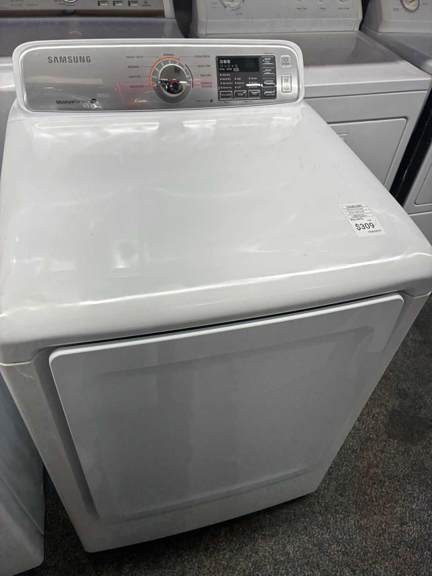 Samsung electric dryer 27” large capacity white