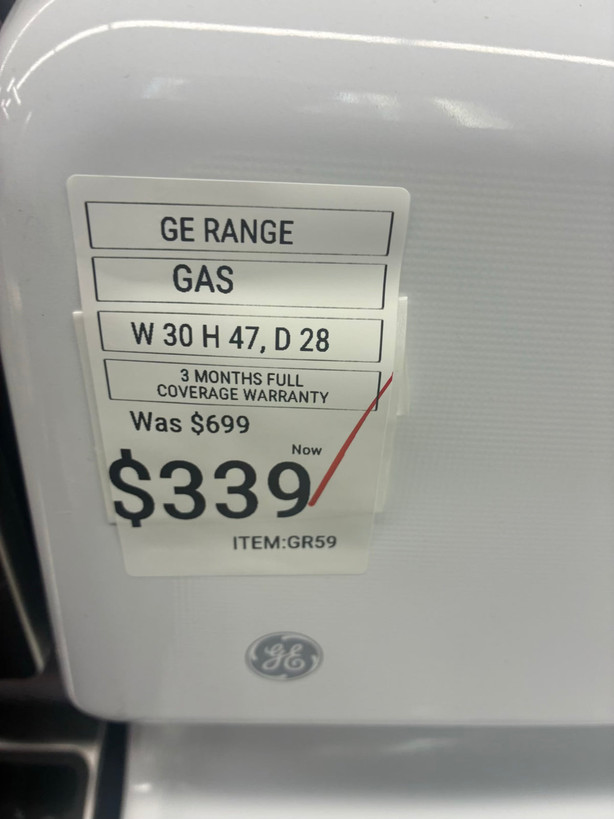GE Gas Range beige color  4 Burners 30”