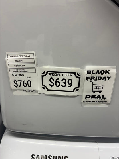 SAMSUNG WASHER N DRYER FRONT LOAD ELECTRIC 27” WHITE