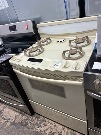 Kitchen Aid Gas Range cream color  4 Burners 30”