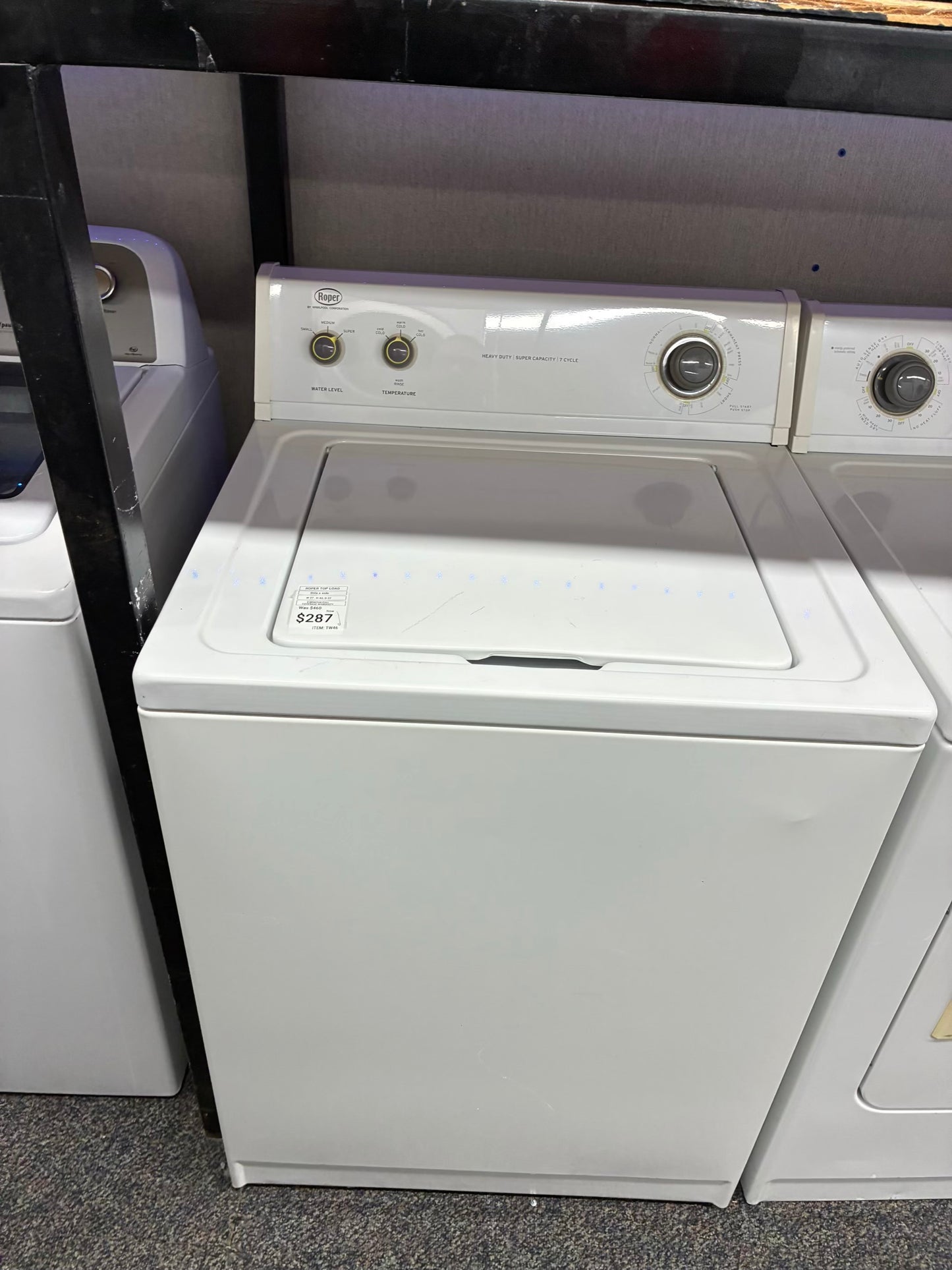 ROPER WASHER 27” N DRYER 29”TOP LOAD ELECTRIC WHITE
