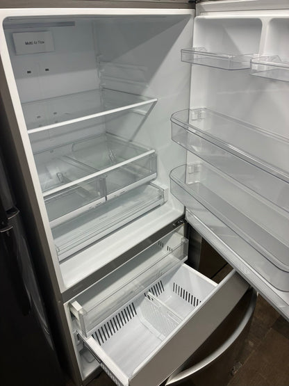 LG bottom freezer refrigerator  33” stainless steel