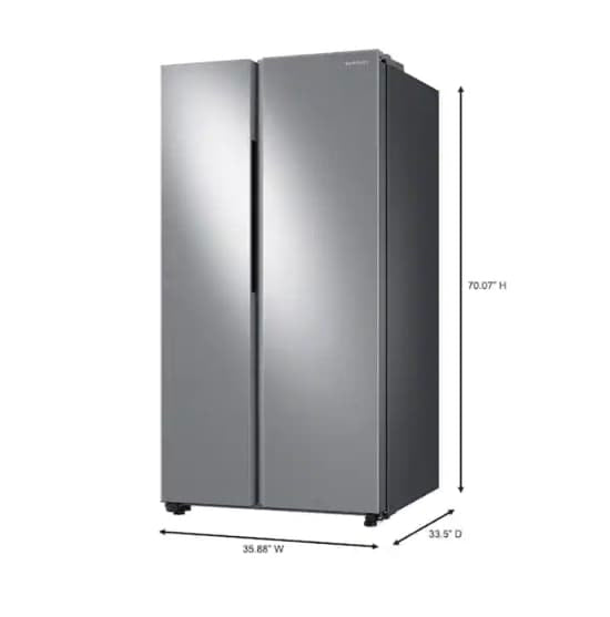 ★ Samsung Open Box 36 in. 28 cu. ft. Smart Side by Side Refrigerator in Fingerprint-Resistant Stainless Steel, Standard Depth RF539