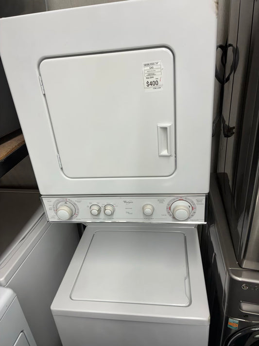 Whirlpool laundry center  washer and dryer set gas stackable 24”