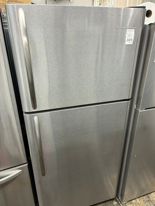 Frigidaire top freezer refrigerator stainless steel 30”