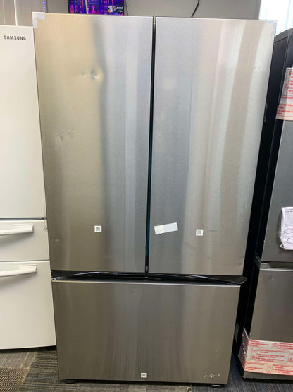 Item : #RF1076 Samsung Bespoke Open Box 30 cu. ft. 3-Door French Door Smart Refrigerator with Beverage Center in Stainless Steel, Standard 36” Depth RF789 - ST2
