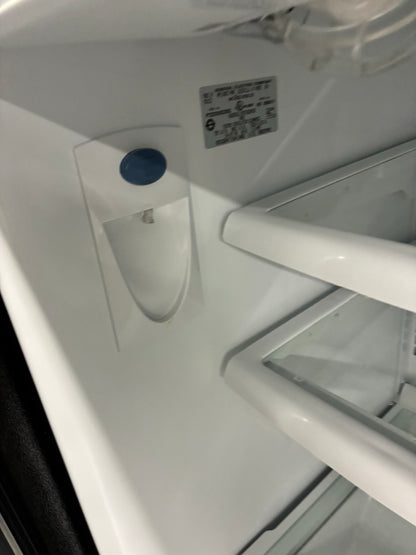 GE top freezer refrigerator stainless steel 33”