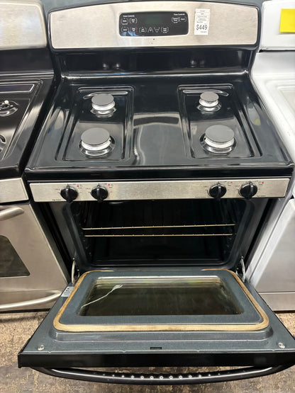 GE Gas Range stainless steel 4 Burners 30”