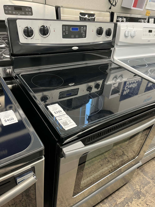 - Item: #GR85G Whirpool  electric range 5 burner  Stainless Steel convection 30 in
