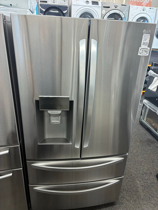 LG French four door refrigerator stainless steel 36” ice maker water dispenser